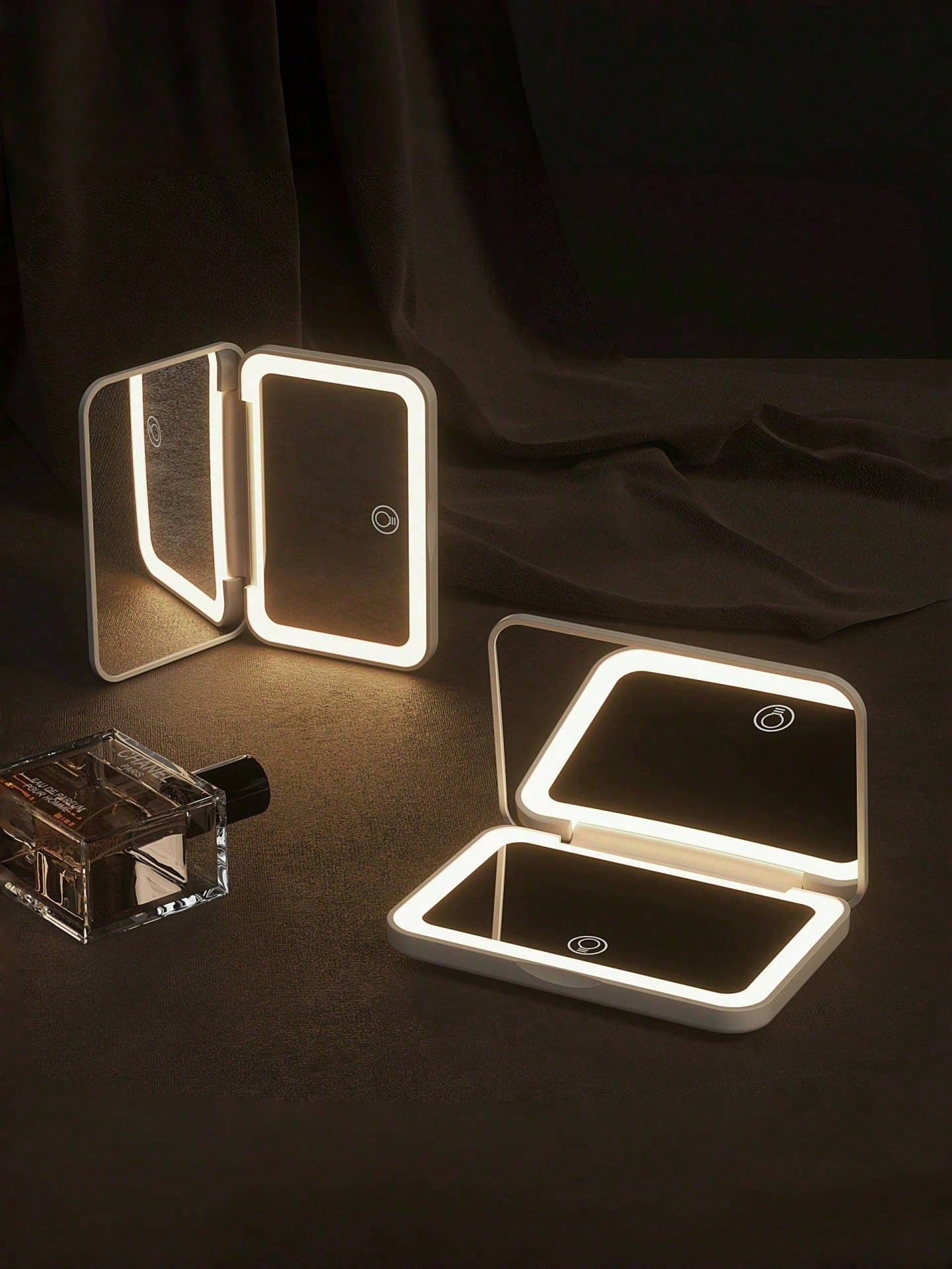 Travel Accessories As Gifts - LED Makeup Mirror With Touch Screen,