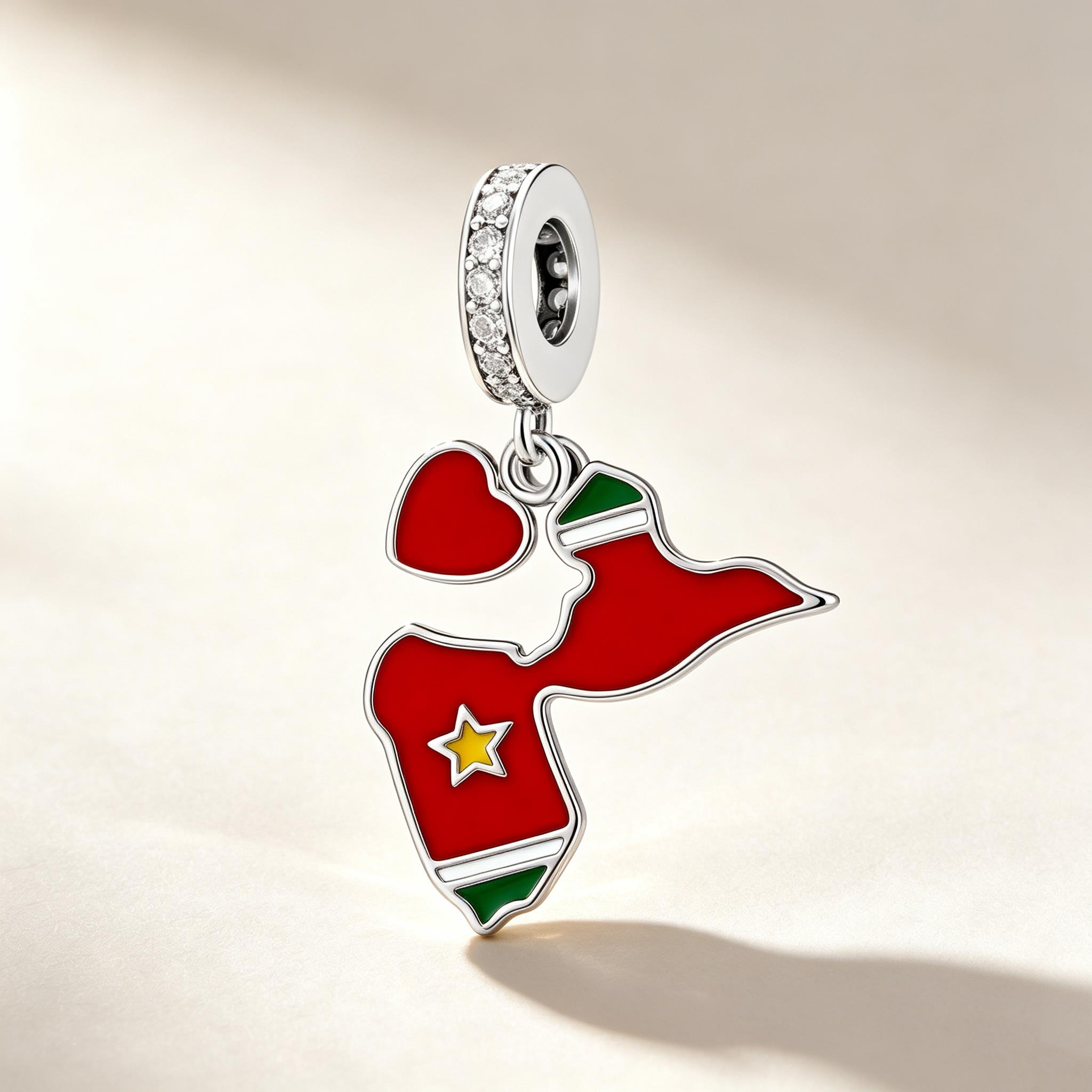 925 Silver Enamel National Fla - đánh giá và giá Travel Accessories Jewelry
