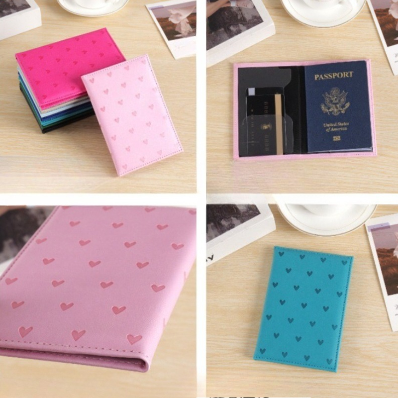 Cute Heart Print Passport Cove - đánh giá và giá Travel Accessories Wallet